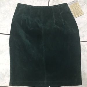 Vintage knee length pencil skirt 100% leather skirt